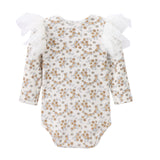 Poppy Fleece Ribbed Bodysuit - Floral