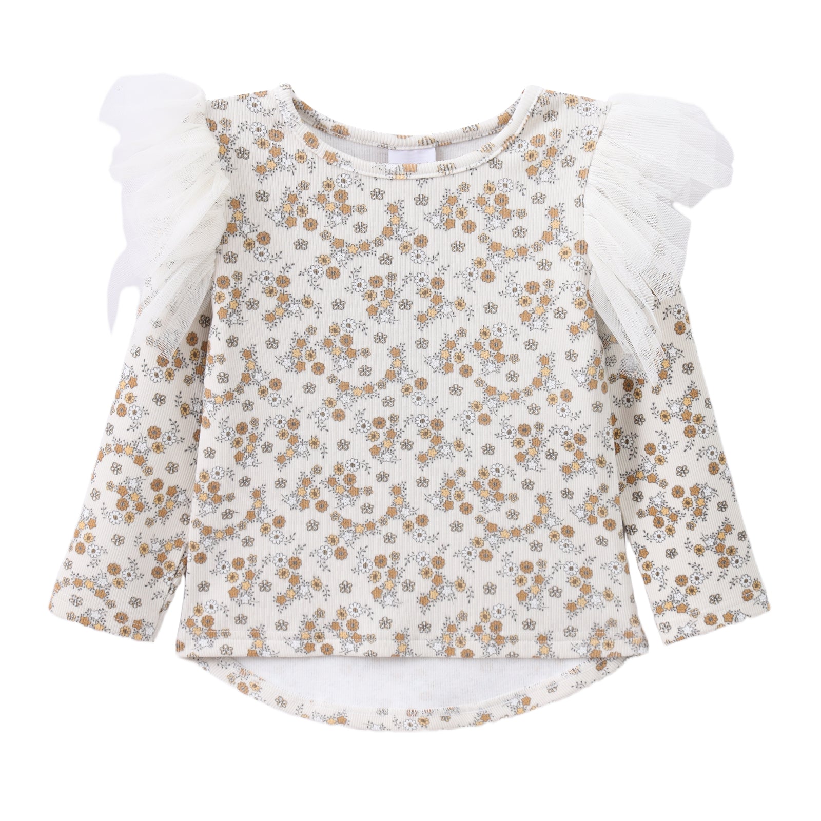 Poppy Fleece Ribbed Top - Floral-Clothing-Cracked Soda