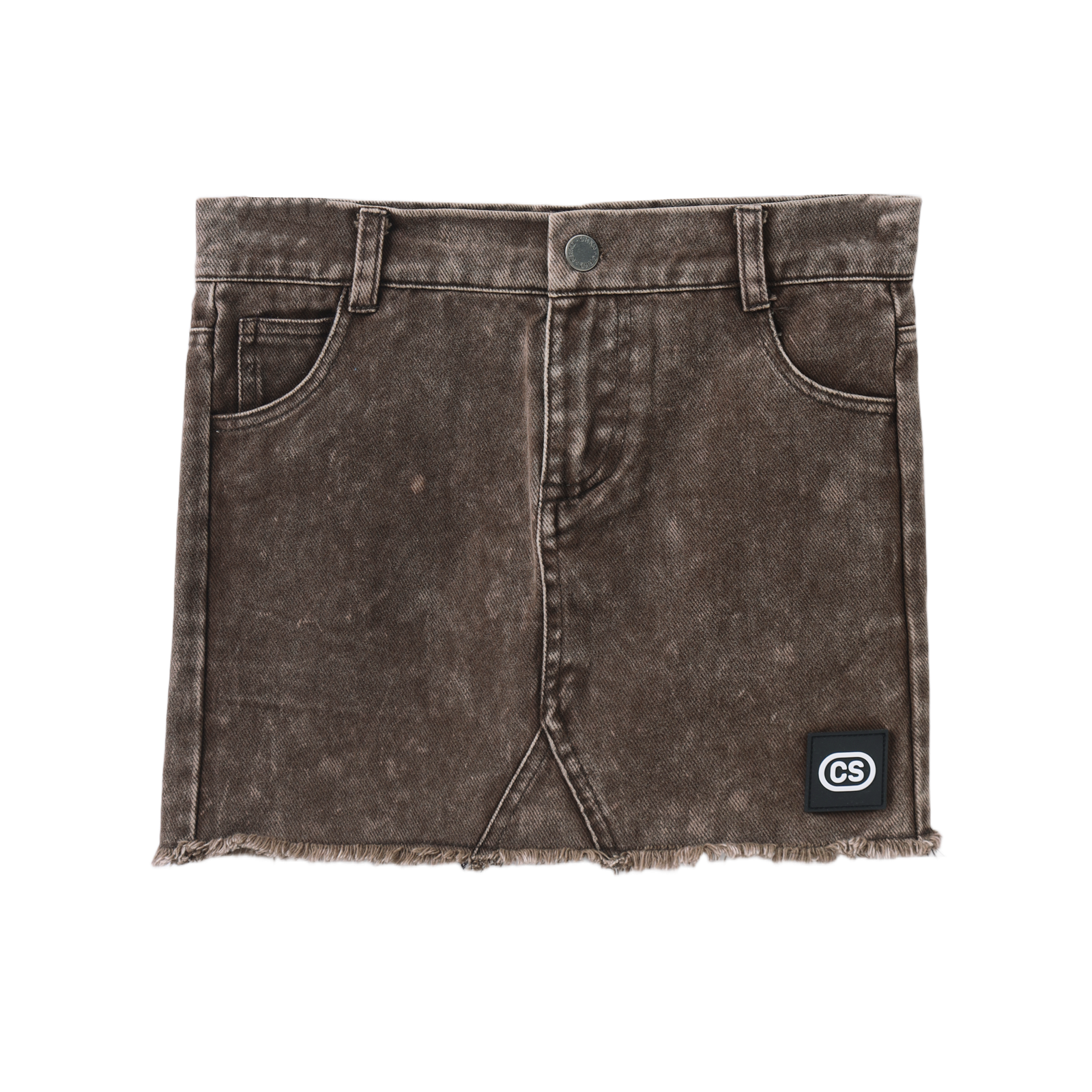Harper Denim Skirt - Denim Brown-Clothing-Cracked Soda