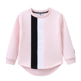 Cleo Detailed Embossed  Fleece Crew - Pink