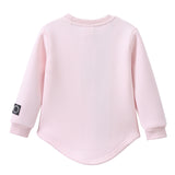 Cleo Detailed Embossed  Fleece Crew - Pink