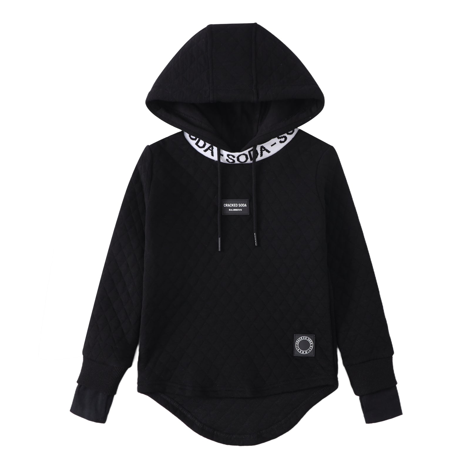 Cleo Detailed Hoodie - Black-Clothing-Cracked Soda