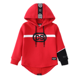 Sammy Detailed Strip Hoodie - Red