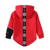 Sammy Detailed Strip Hoodie - Red