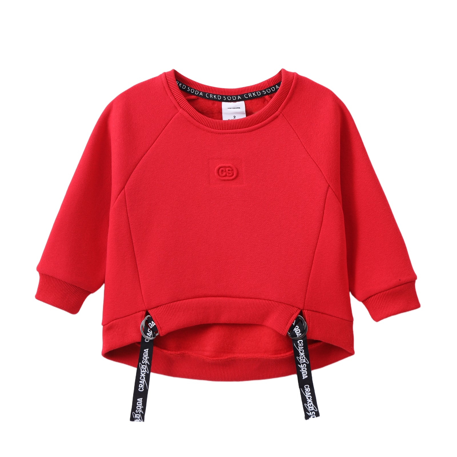 Vienna Detailed Strap Hoodie - Red-Clothing-Cracked Soda