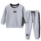 Ashton Textured Crew Set - Grey