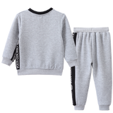 Ashton Textured Crew Set - Grey