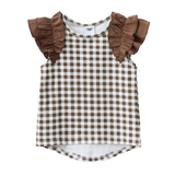 Skylar Check Top - Mocha