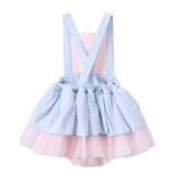 Emma Overall Dress - Blue/Pink