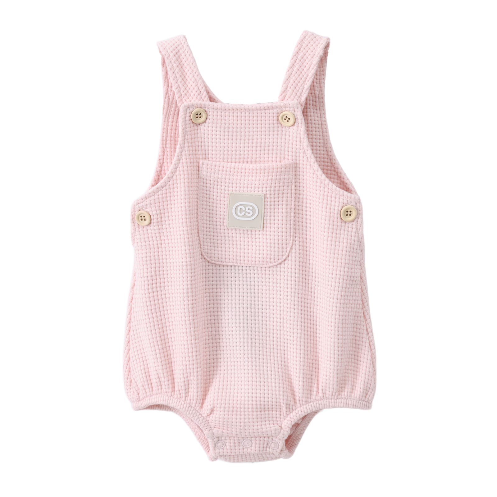Emma Waffle Overall - Pink-Clothing-Cracked Soda