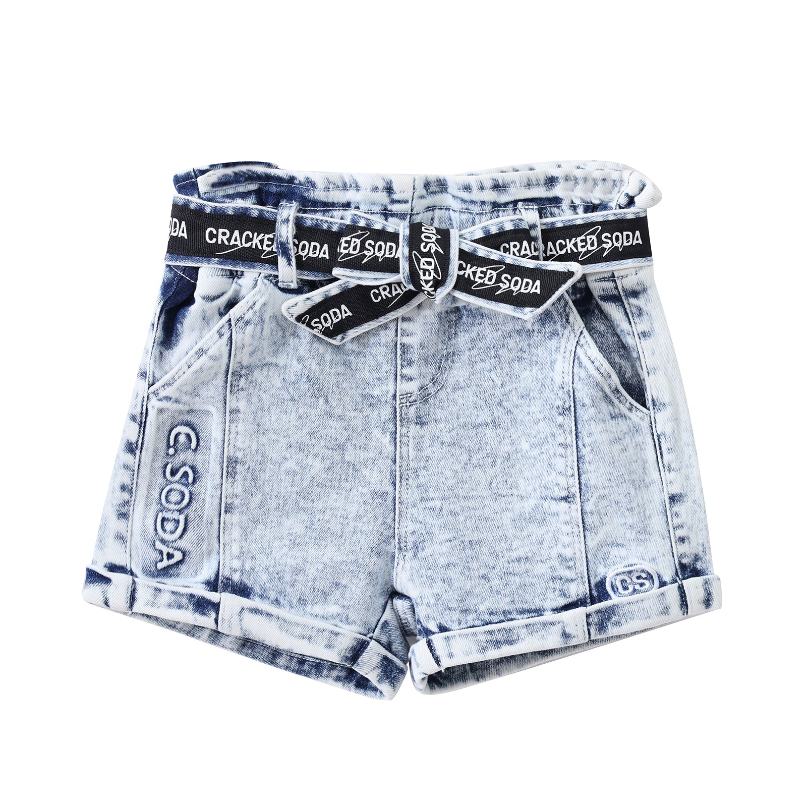 Sadie Denim Short - Blue-Clothing-Cracked Soda