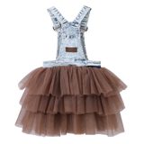 Victoria Pinafore - Blue/Mocha
