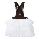 Victoria Pinafore - Mocha/White