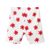 Poppy Flower White Print Shorts
