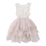 Jasmine Floral Beige Shredded Tutu-Clothing-Cracked Soda