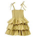 Clover Ruched Bubble Dress - Olive-Clothing-Cracked Soda