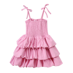 Clover Ruched Bubble Dress - Pink-Clothing-Cracked Soda