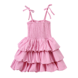 Clover Ruched Bubble Dress - Pink-Clothing-Cracked Soda