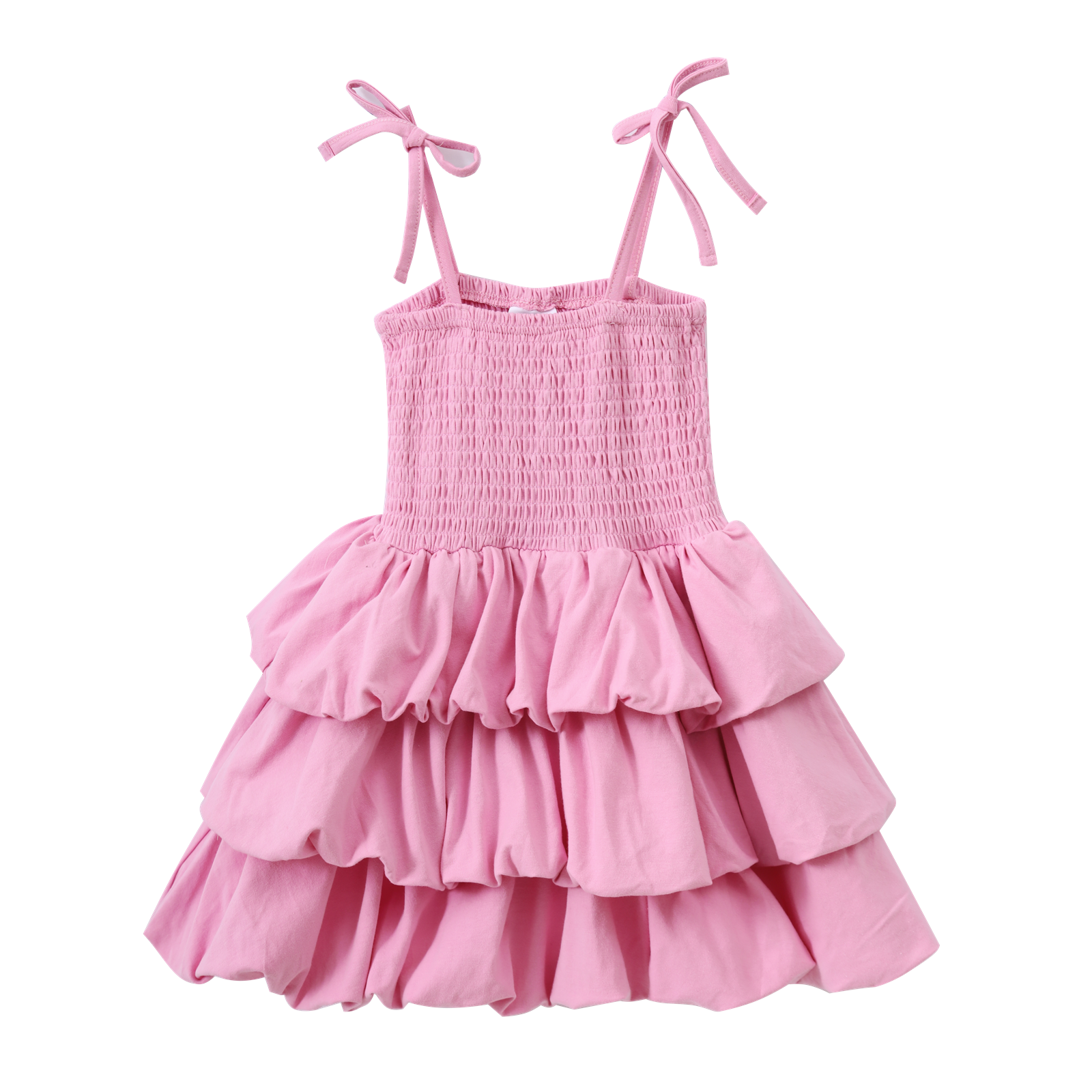 Clover Ruched Bubble Dress - Pink-Clothing-Cracked Soda