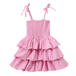 Clover Ruched Bubble Dress - Pink-Clothing-Cracked Soda