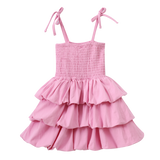 Clover Ruched Bubble Dress - Pink-Clothing-Cracked Soda