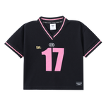 Clover Jersey Detail Tee - Black-Clothing-Cracked Soda