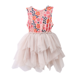 Summer Flower Shredded Tutu - Beige-Clothing-Cracked Soda