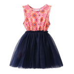 Summer Flower Straight Tutu - Navy-Clothing-Cracked Soda