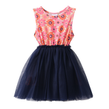 Summer Flower Straight Tutu - Navy-Clothing-Cracked Soda
