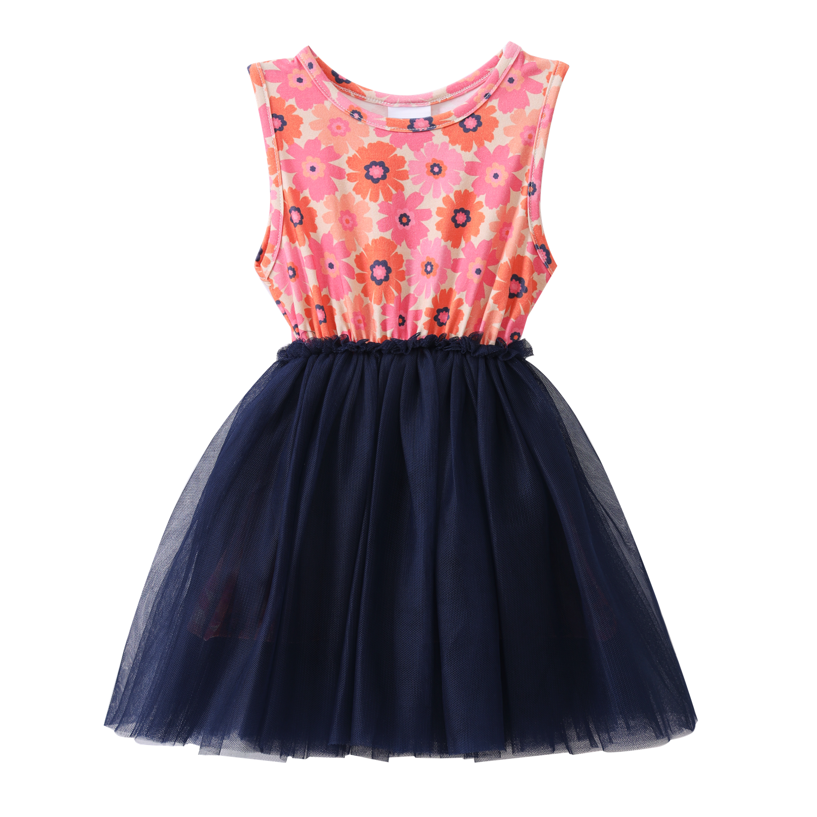 Summer Flower Straight Tutu - Navy-Clothing-Cracked Soda
