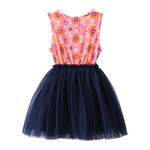 Summer Flower Straight Tutu - Navy-Clothing-Cracked Soda