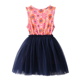 Summer Flower Straight Tutu - Navy-Clothing-Cracked Soda