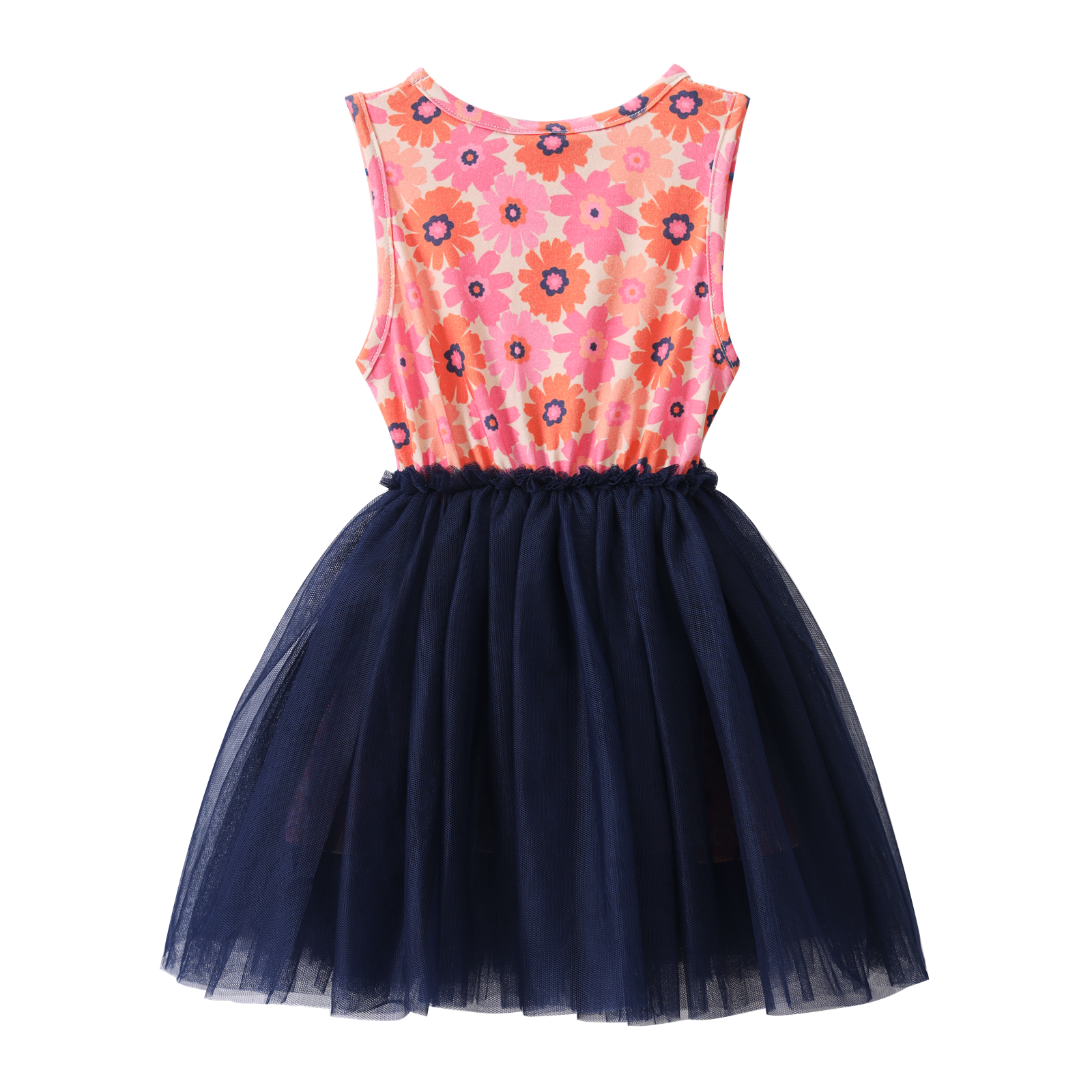 Summer Flower Straight Tutu - Navy-Clothing-Cracked Soda