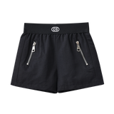 Ebony CS Detailed Zip Short - Black-Clothing-Cracked Soda