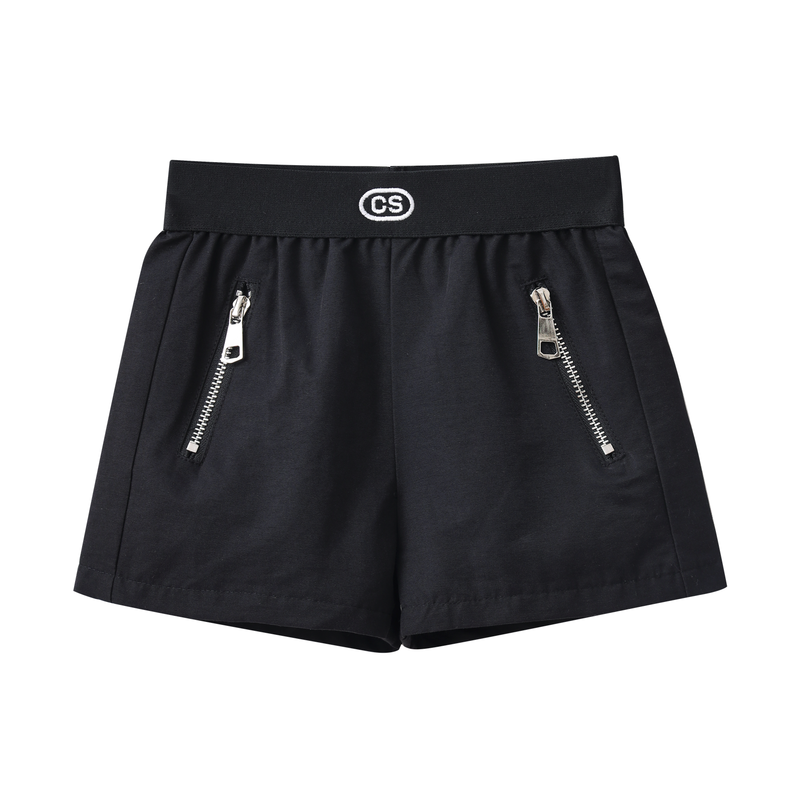 Ebony CS Detailed Zip Short - Black-Clothing-Cracked Soda