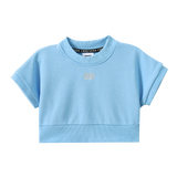 Ava French Terry Tee - Blue-Clothing-Cracked Soda