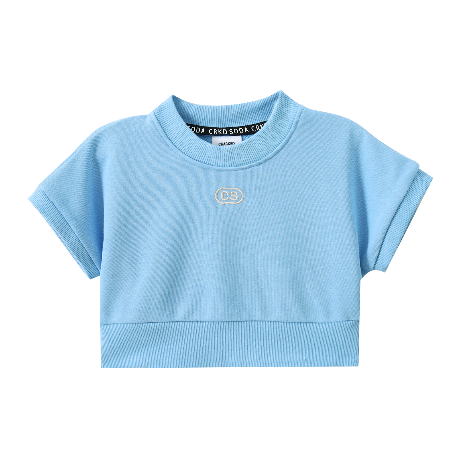 Ava French Terry Tee - Blue-Clothing-Cracked Soda