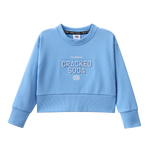 Ava French Terry Crew - Blue-Clothing-Cracked Soda