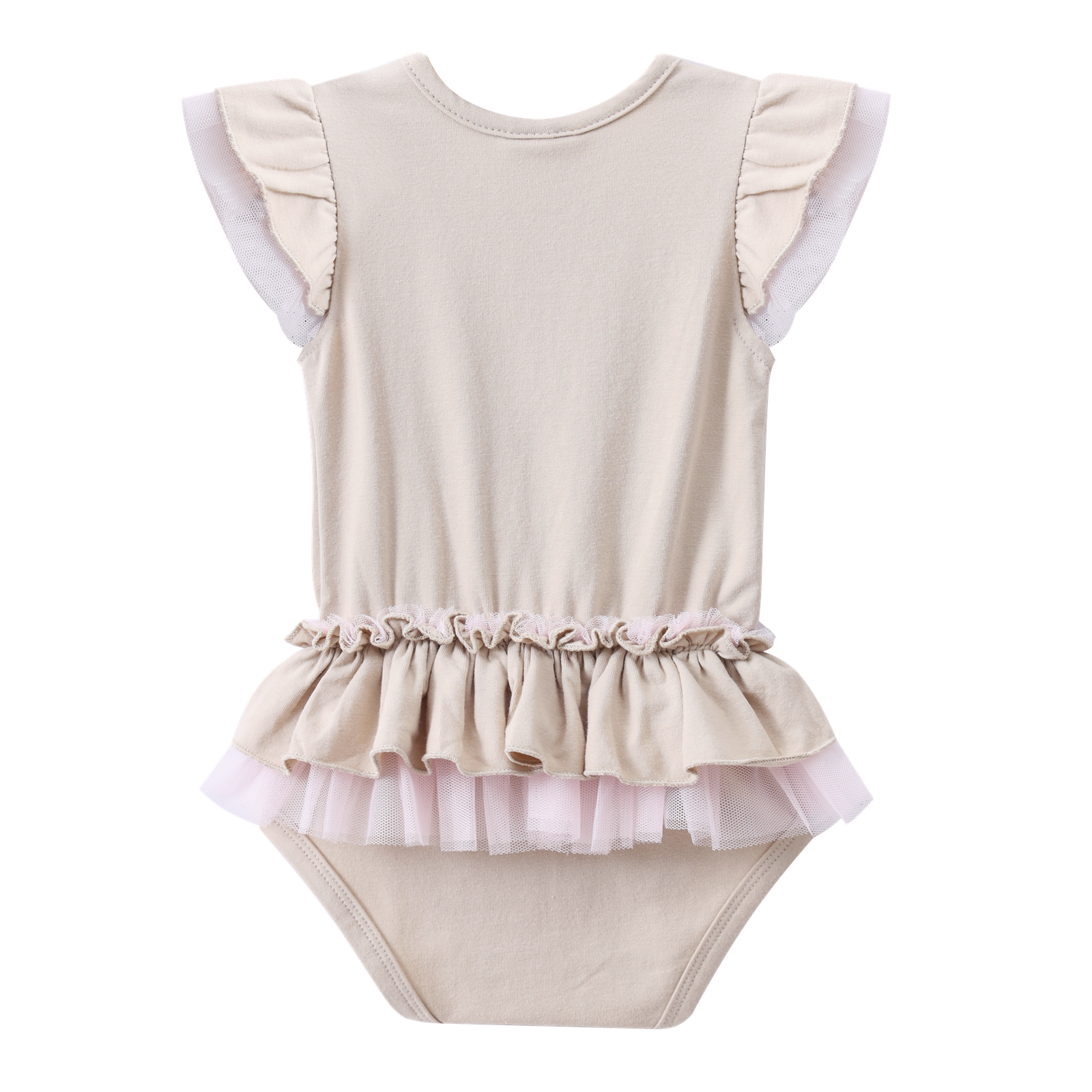 Ava Tulle Frill Bodysuit - Sand-Clothing-Cracked Soda