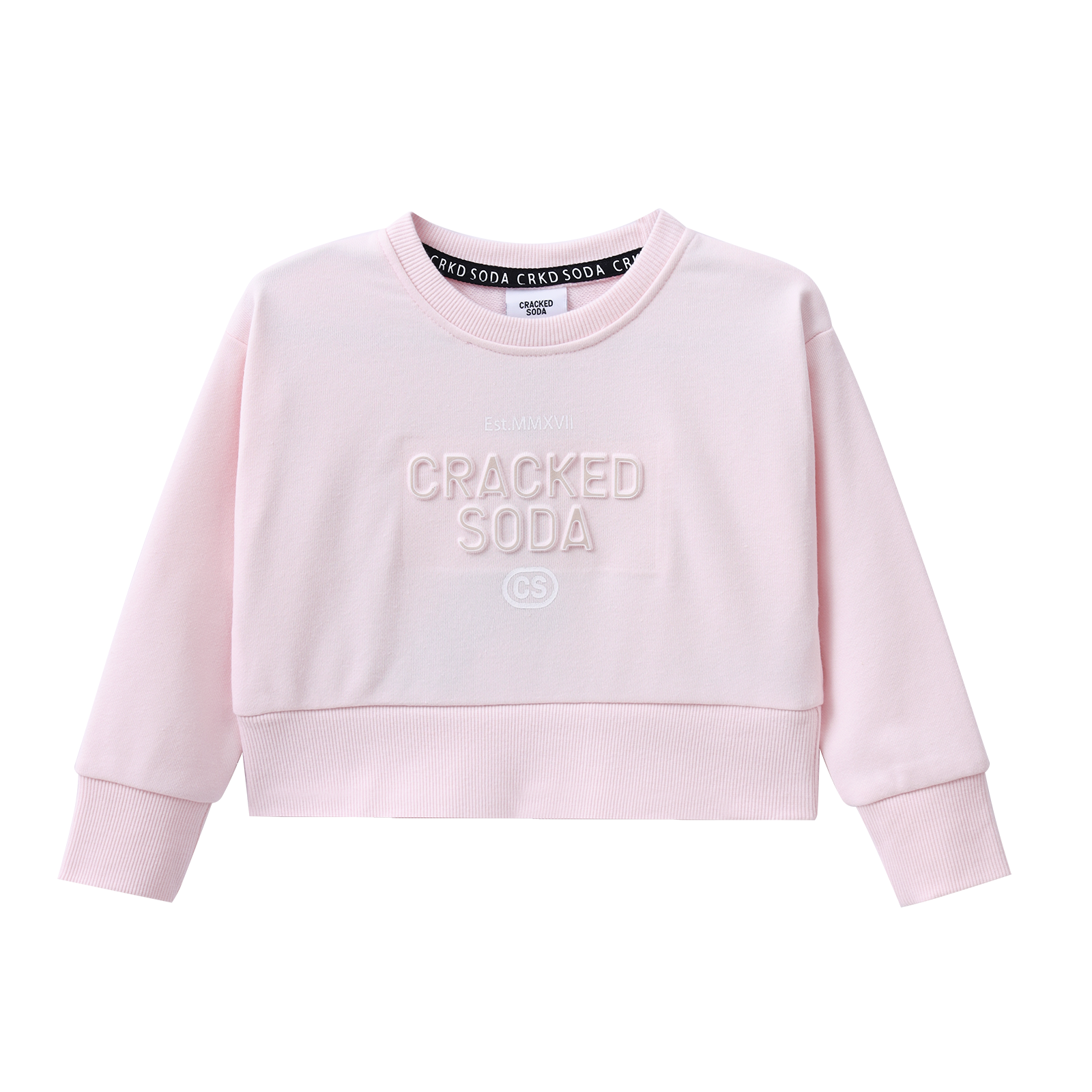 Ava French Terry Crew - Pink-Clothing-Cracked Soda