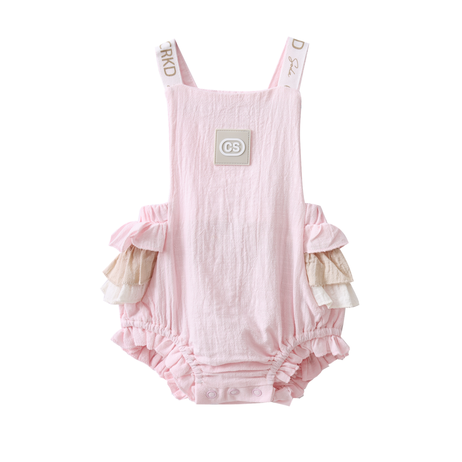 Ava Frill Detail Playsuit - Pink-Clothing-Cracked Soda