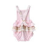 Ava Frill Detail Playsuit - Pink-Clothing-Cracked Soda