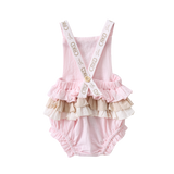 Ava Frill Detail Playsuit - Pink-Clothing-Cracked Soda