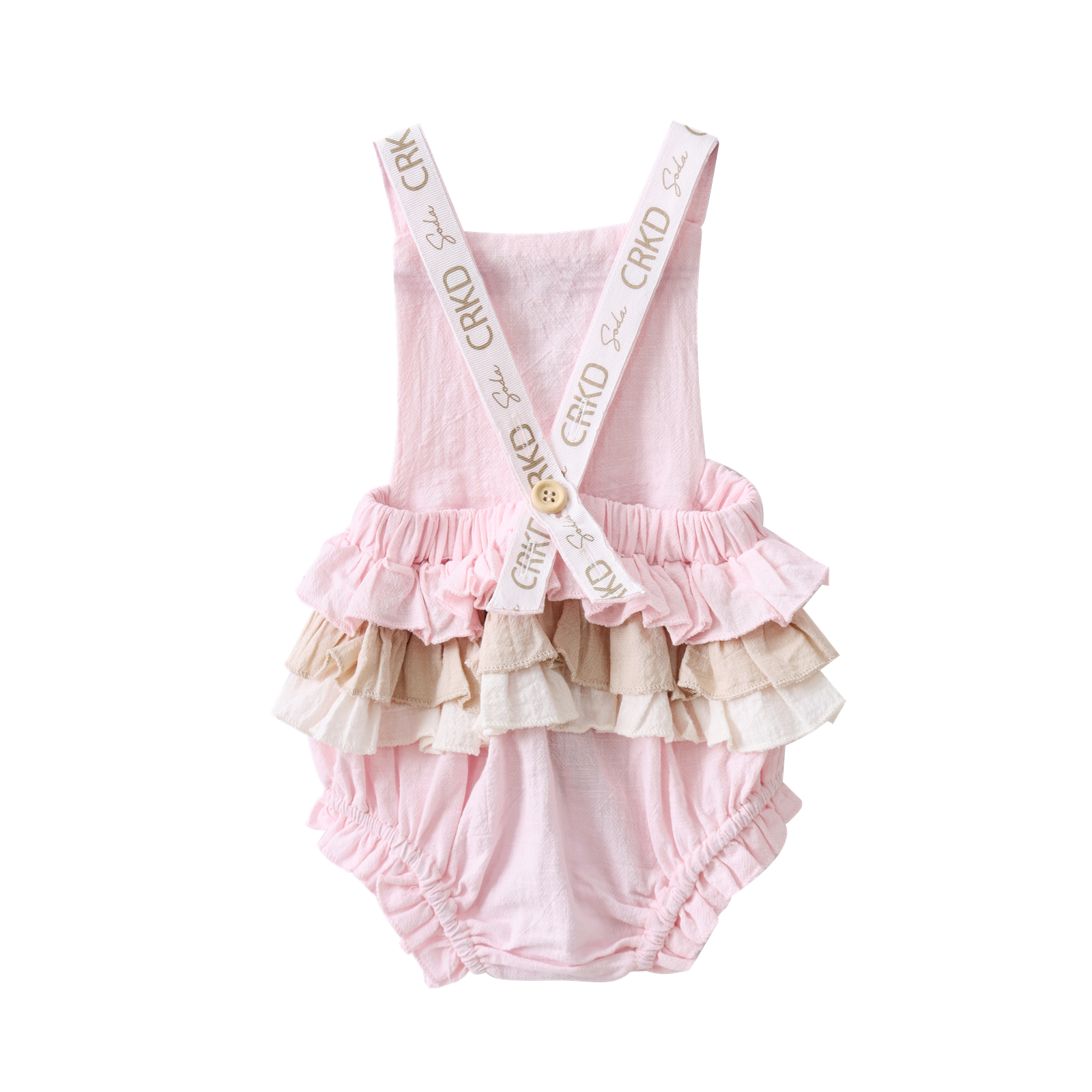 Ava Frill Detail Playsuit - Pink-Clothing-Cracked Soda