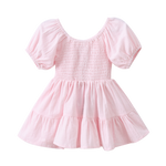 Ava Puff Sleeve Dress - Pink-Clothing-Cracked Soda