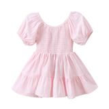 Ava Puff Sleeve Dress - Pink-Clothing-Cracked Soda