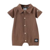 Dash Linen Romper - Mocha-Clothing-Cracked Soda