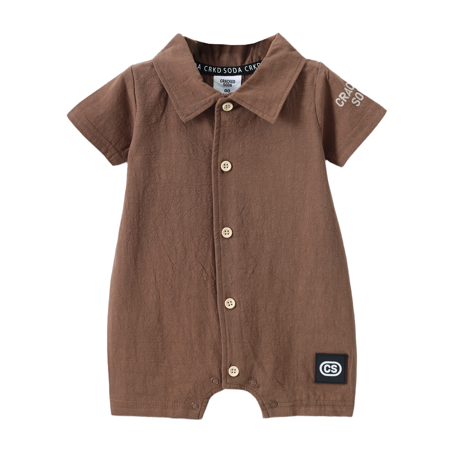 Dash Linen Romper - Mocha-Clothing-Cracked Soda
