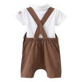 Dash Linen Overall Set - Mocha