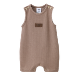 Dash Waffle Romper - Mocha-Clothing-Cracked Soda